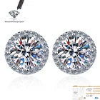 Серьги из серебра 925 пробы, с муассанитом, 1 карат