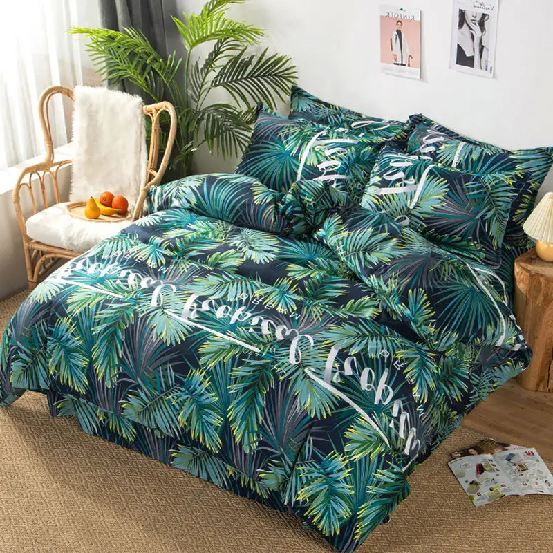 

Parrure De Lit 2 Personnes 220x240 Bed Home Textile Four-piece Bedding Double Bed Single Quilt Cover 1.5m Student Dormitory