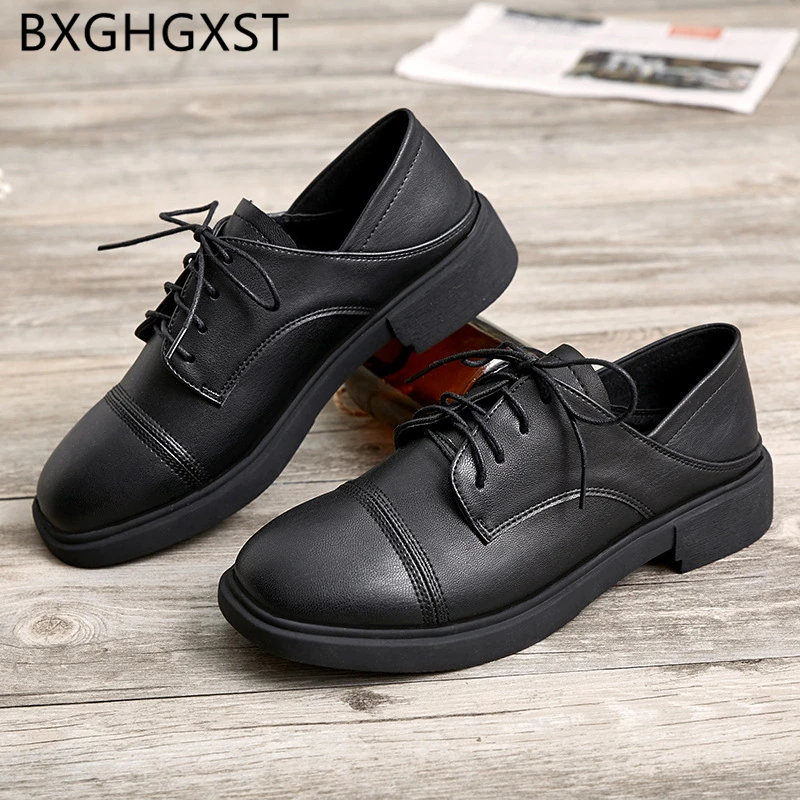 

office shoes women creepers low heel ladies Harajuku leather shoes women vintage mules shoes women comfort zapatos mujer casual