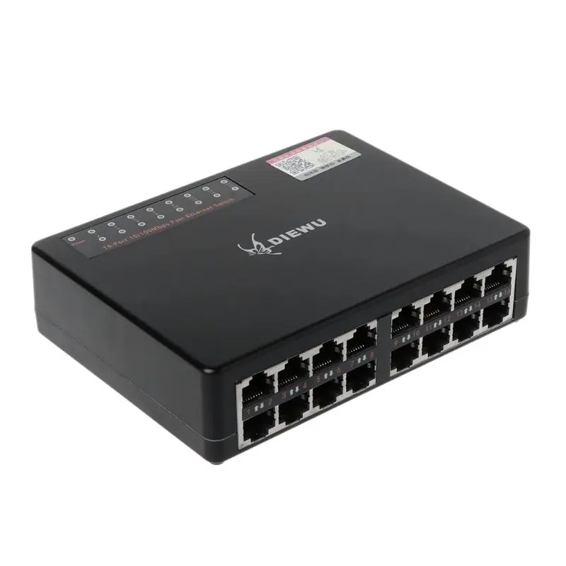 Мини-16-Порты и разъёмы 10/100 Мбит/с Fast LAN Ethernet сетевой коммутатор gigabit хаб настольное адаптер Горячий