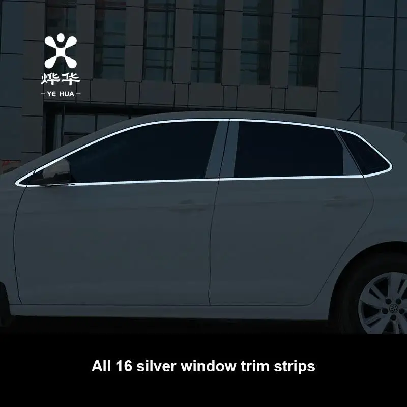 

For VW Volkswagen Polo 2018-2021 Window Trim Car Accessories Exterior Parts Car Door Protector Stickers Tinting Automobiles