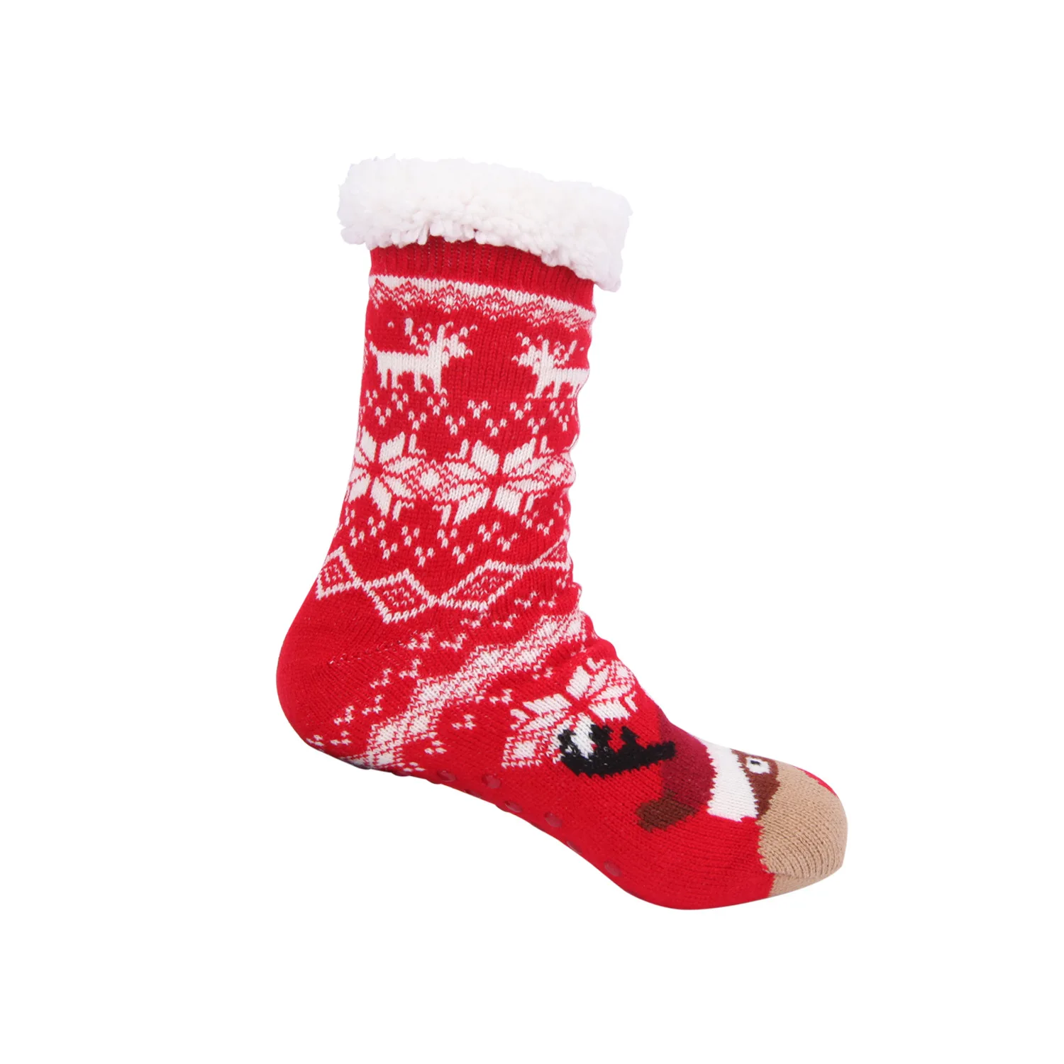 Calcetines de Navidad para mujer, medias gruesas de terciopelo para dormir en el hogar, decoraciones para el suelo, Oto&ntilde;o e Invierno-3