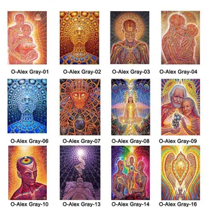 Абстрактные плакаты и принты Алекс серый трипси-психоделический стены Искусство шелковая Живопись картины для гостиной спальни домашний декор