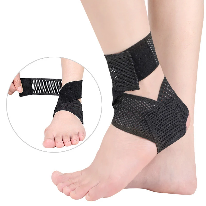 Ankle Support Adjustable Sports Foot Brace Wrap Breathable Nylon Fabric Super Elastic for Fitness Protection | Безопасность и