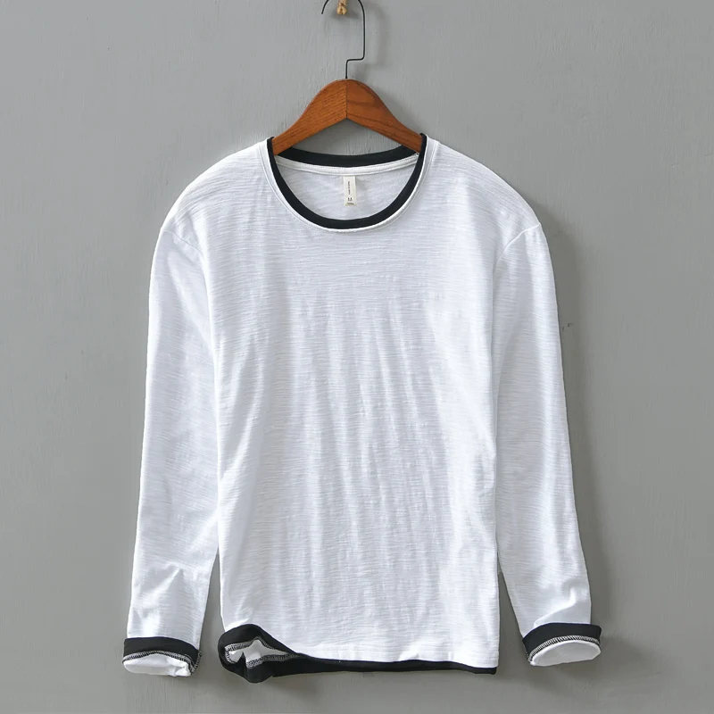 

Autumn and spring Japanese long-sleeved cotton t shirt men casual brand t-shirt for men fashion trendy t shirts male chemise