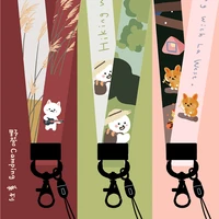 starry forest cute illustrated mobile straps for girls and couples pink red animals and dogs phone chains accessories
