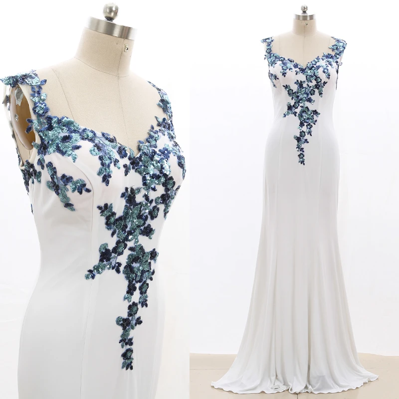 

Kiss White Stock Clean 2021 New Arrival Kiss White Prom Dress Long Sequins Lace Evening Gown 20210223-051
