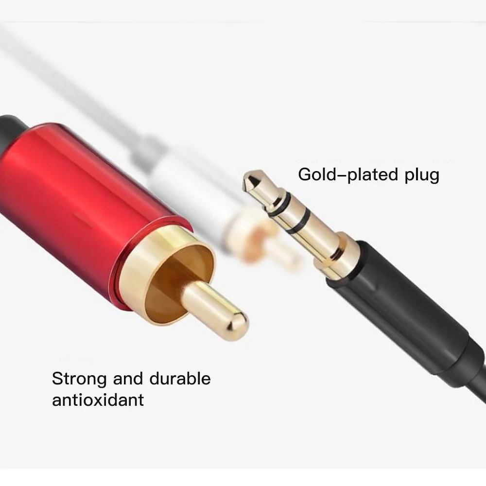 

RCA Cable 3.5mm Jack to 2 RCA Aux Cable 3.5 mm to 2RCA Adapter Splitter Audio Cable forfor Smartphones Speaker MP3 Player