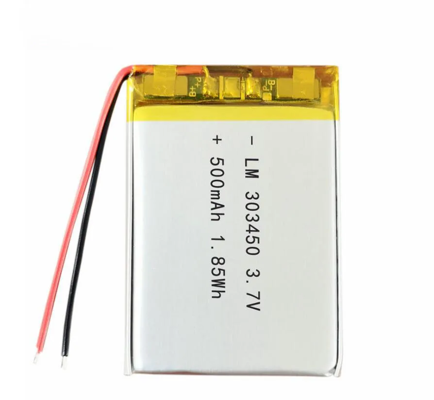 

20pcs 3.7V 500mAh 303450 Lithium Polymer ion Battery 2.0mm JST Connector