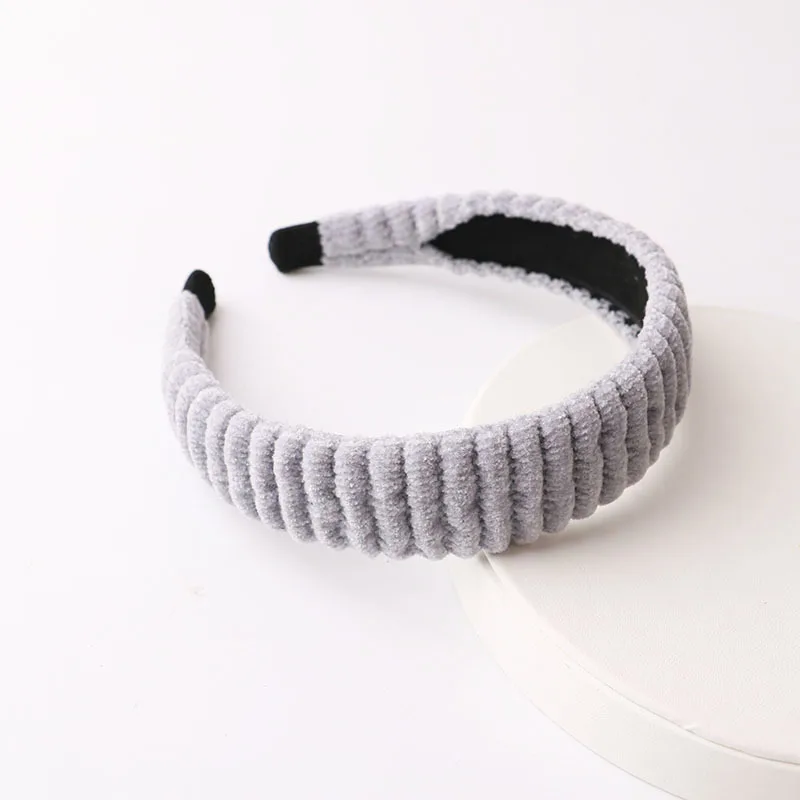 

Retro Wave Wide Hair Bands Solid Color Velvet Simple Hairband Women Hair Head Hoop Girls Headband Bohemian Hair Holder Turban