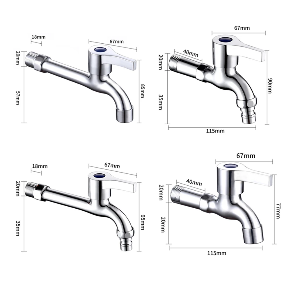 

High Quality Brass Small Taps Bathroom Long Washing Machine Cold Water Tap Decorative Garden Faucet Home Toilet Mop Pool Bibcock