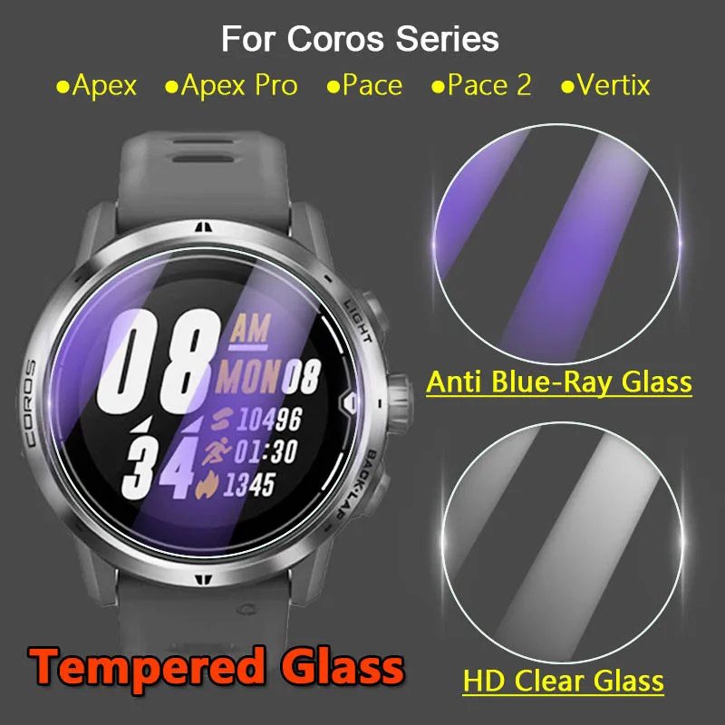 5pcs screen protector for coros pace 2 apex pro 42mm 46mm 42 46 mm watch 2 5d clear anti blue ray tempered glass protective film free global shipping