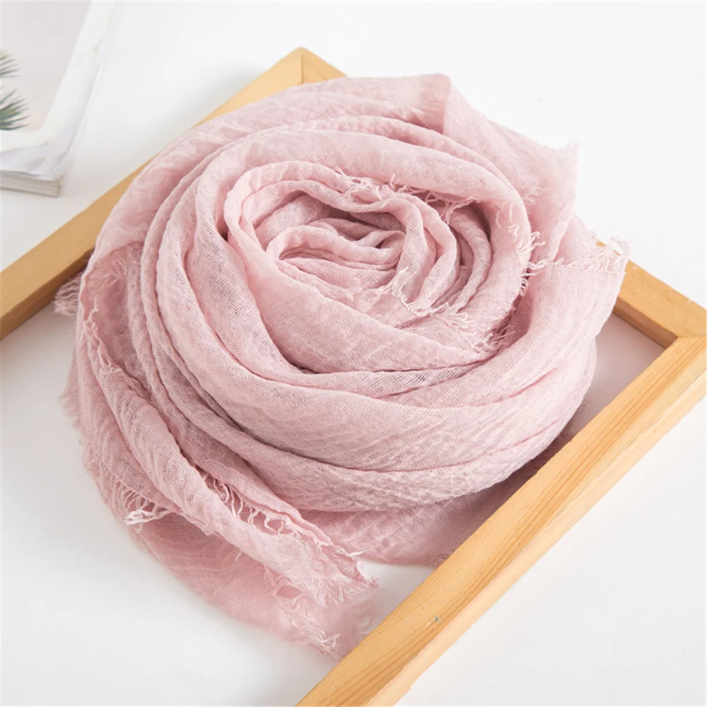 

Autumn And Winter New Style 1 Piece Long Women Scarf Pure Color Mullins Style Shawl Fashion Fold Women Headscarf 180x100cm