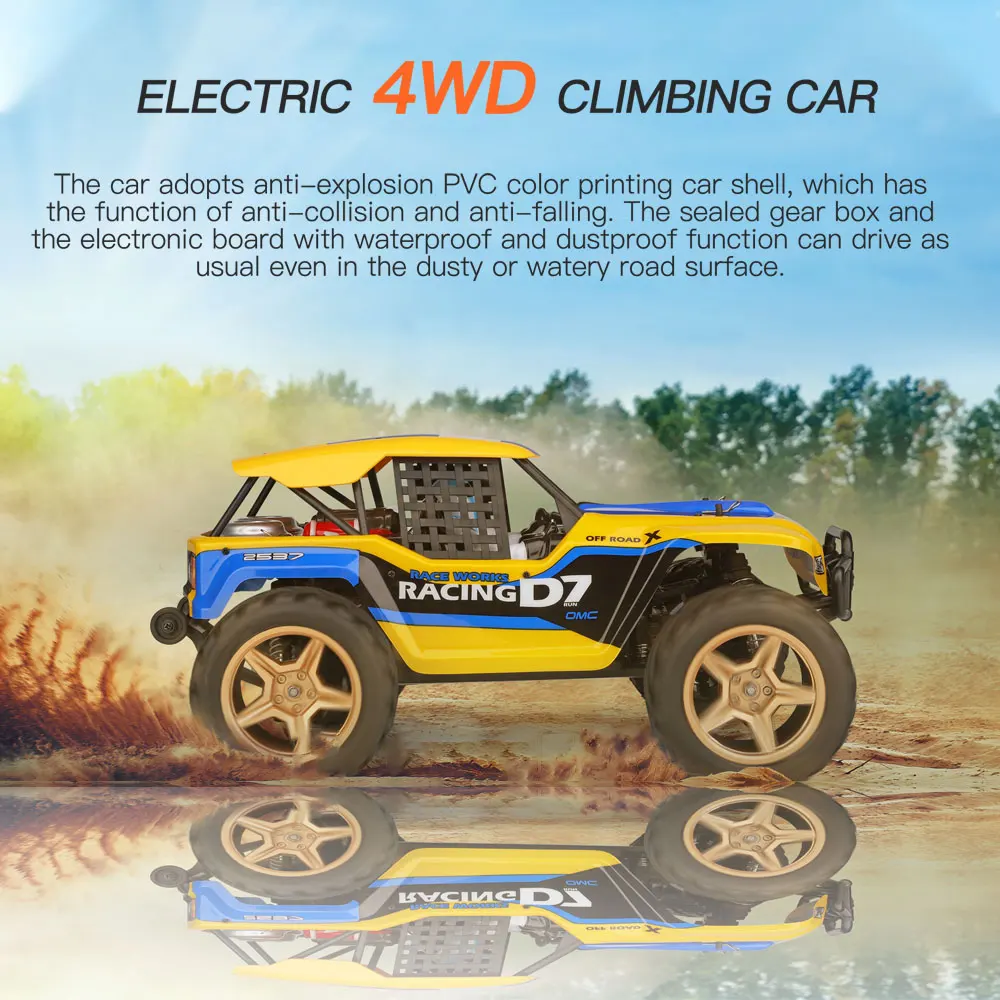 Wltoys 12402 A D7 1/12 RC Car 4WD 550 мотор пустынный Buggy Crawler 45 км/ч гоночный автомобиль 2 4 ГГц