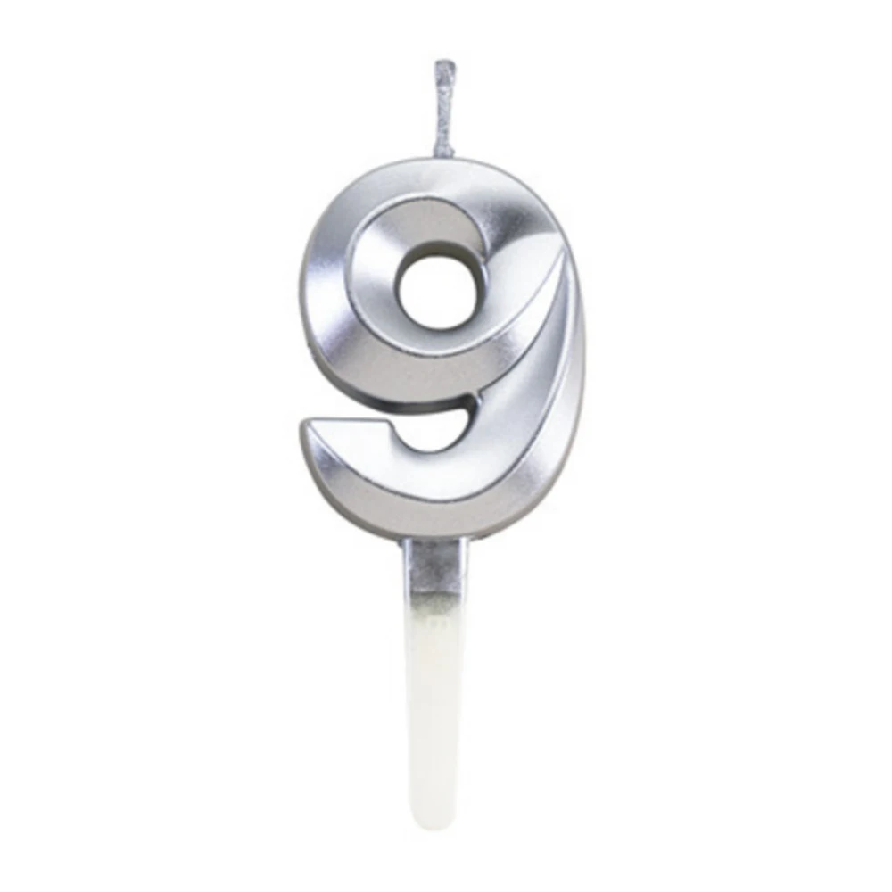 

METALLIC Candle CANDLES Cake Digital Candles NUMBER Silver Festive Supplies Party Decor Three-dimensional Paraffin Crown Number