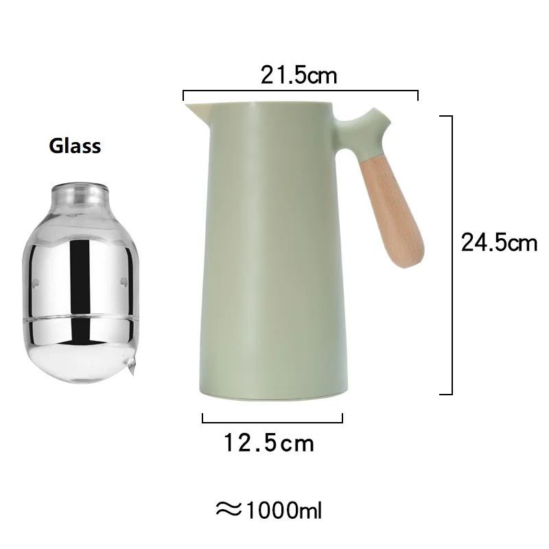 

New 1000ML Vacuum Coffee Cup With Handle Insulation Mug Office Leakproof Tea Cup With Lid Household Milk Thermos