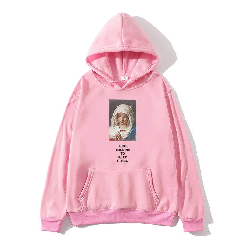 

Men's and women's new Harajuku sweatshirt men's and women's printed hoodies hip hop Virgin Mary casual cotton hoodies men's fas