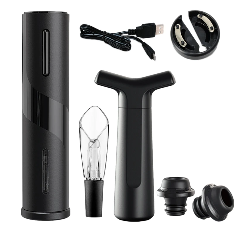 6 в 1 Автоматическая открывалка для бутылок красного нож снятия фольги с горлышка