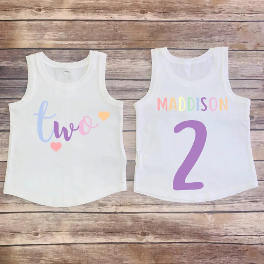 

Custom Birthday Girl Shirt, Two Year Old Birthday, 2nd Birthday Outfit, Personalize Birthday outfit set
