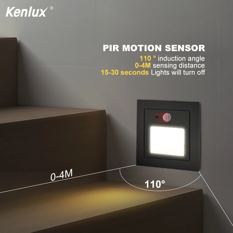 

Led recessed step lights Sensor stair light 3W square & round outdoor & indoor waterproof fashion wall corner lamp night lamp