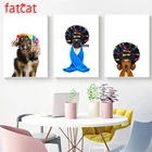 FATCAT Мопс С линейками волос смешная такса или Колбаса Собака алмазная живопись полная дрель diy Вышивка Триптих Декор AE390