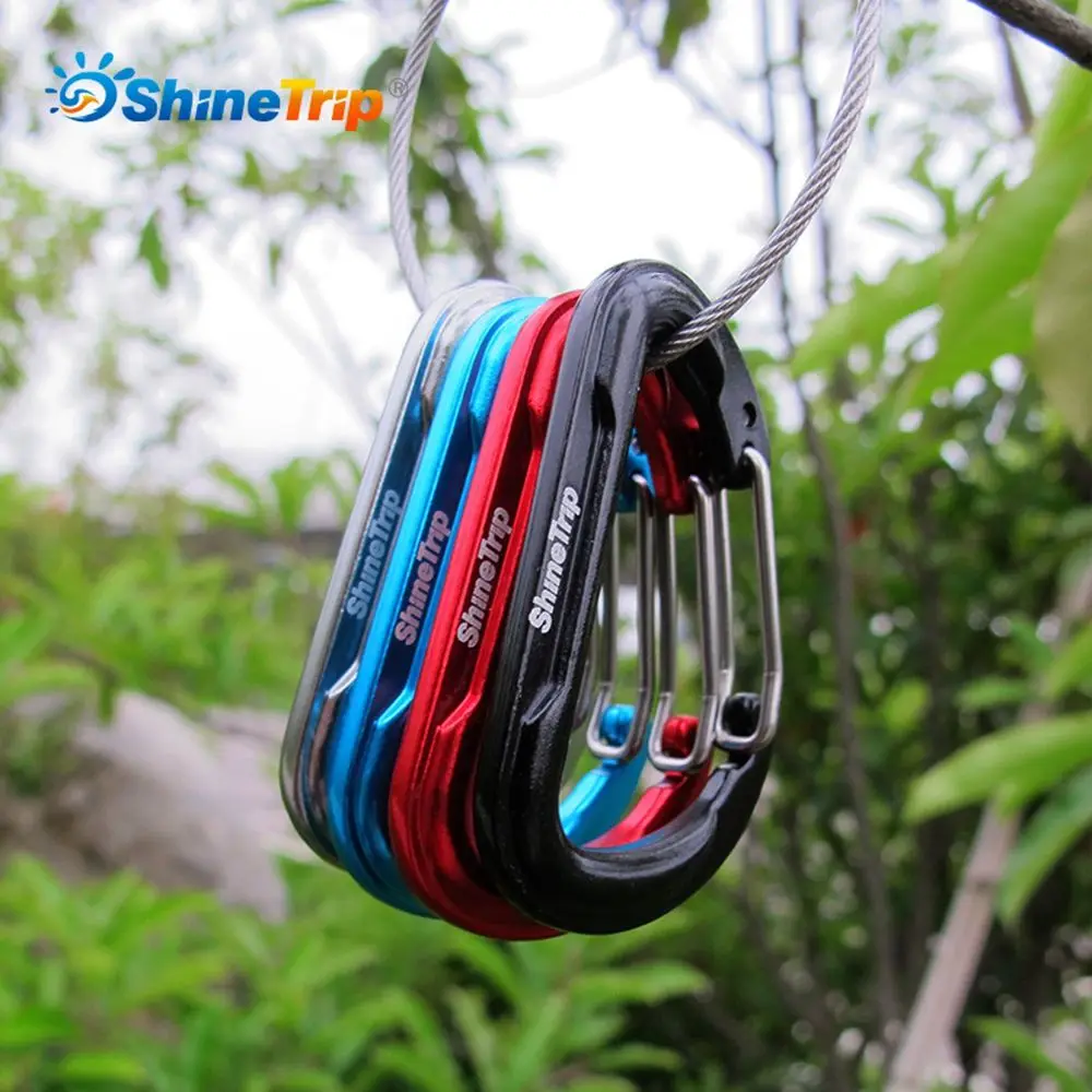

New Equipment Multicolor Aluminium Safety Alloy Carabiner Climbing Button Buckle Keychain Camping Hiking Hook