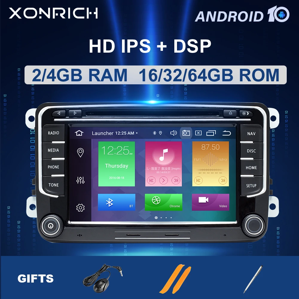 Автомагнитола 2 Din Android 10 GPS-навигация для VW Passat B6 volkswagen Jetta touran Skoda Octavia seat leon golf 5 6