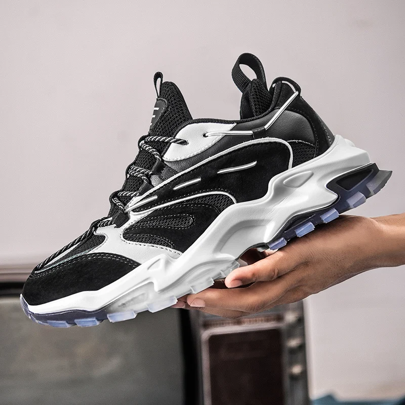 

2021 Men's Chunky Cotton Candy Fly Weave Light Sneakers Thick Bottom Platform Shoes Fashion Breathable Casual Dad Running Shoe