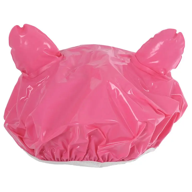

Novelty Design Animal Waterproof Shower Cap Bath Dry Hair Cover Protector Hat Pink