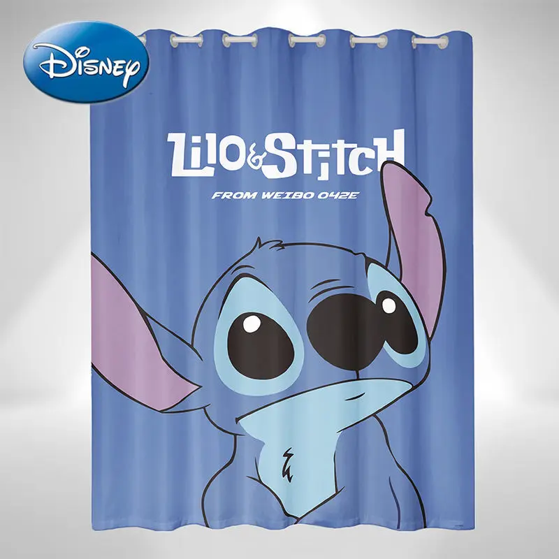 

Disney Stitch Coarse Full Blackout Curtain Cartoon Anime Children's Living Room Boy Bedroom Finished Customization