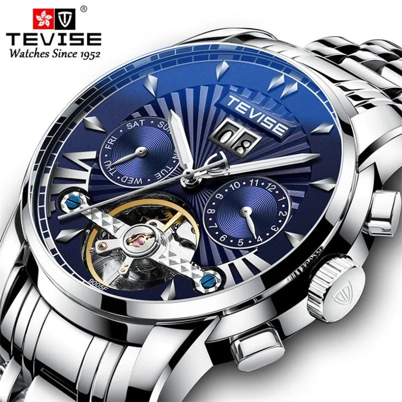 

Relogio Masculino TEVISE New Calendar Luminous Sport Mens Watches Top Brand Luxury Tourbillon Mechanical Clock Waterproof Watch