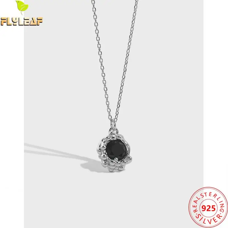 

Ожерелье женское из серебра 925 пробы, с кулоном из черного циркония