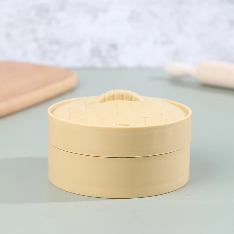 

1PC Simulation Kitchen Tool Round Bun Steamer Children Kids Toy Dollhouse Kitchen Accessories(Not Include Bun)