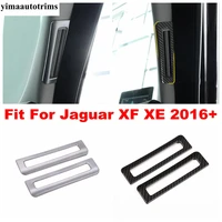 carbon fiber style matte interior a pillar air ac conditioning vent cover trim abs accessories for jaguar xf xe 2016 2019