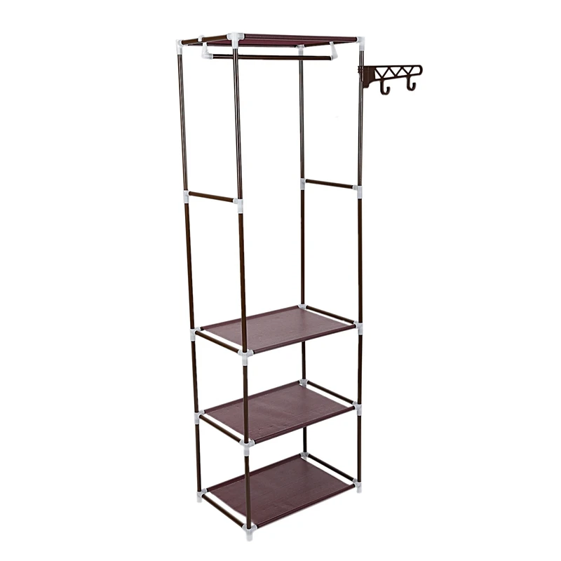 Простая металлическая железная вешалка напольная для одежды хранения бронзовая