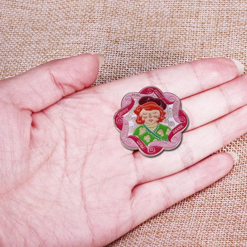 Molly Weasley and Family Knitted Clock Enamel Pin Movie Book Fans Magic Addition | Brooches