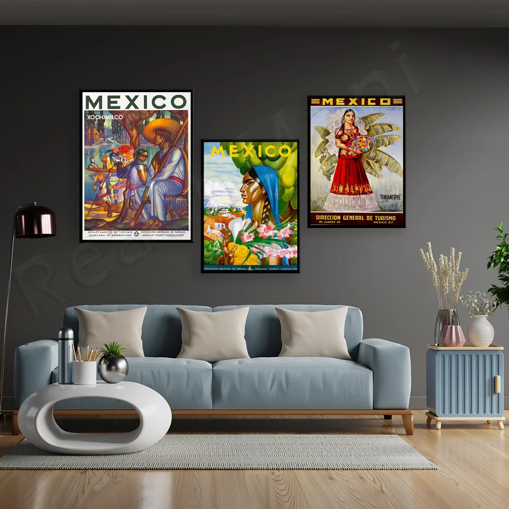 Мексиканский винтажный постер для путешествий винтажное настенное искусство