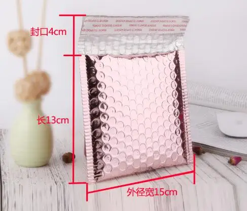 50 шт./лот светло-золотое покрытие бумажные Пузырьковые конверты пакеты для