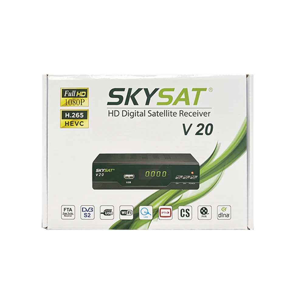 SKYSAT V20 H265 цифра спутниковый телевизионный ресивер DVB S2 поддержка CS Клайн Newcamd RJ45 Wi