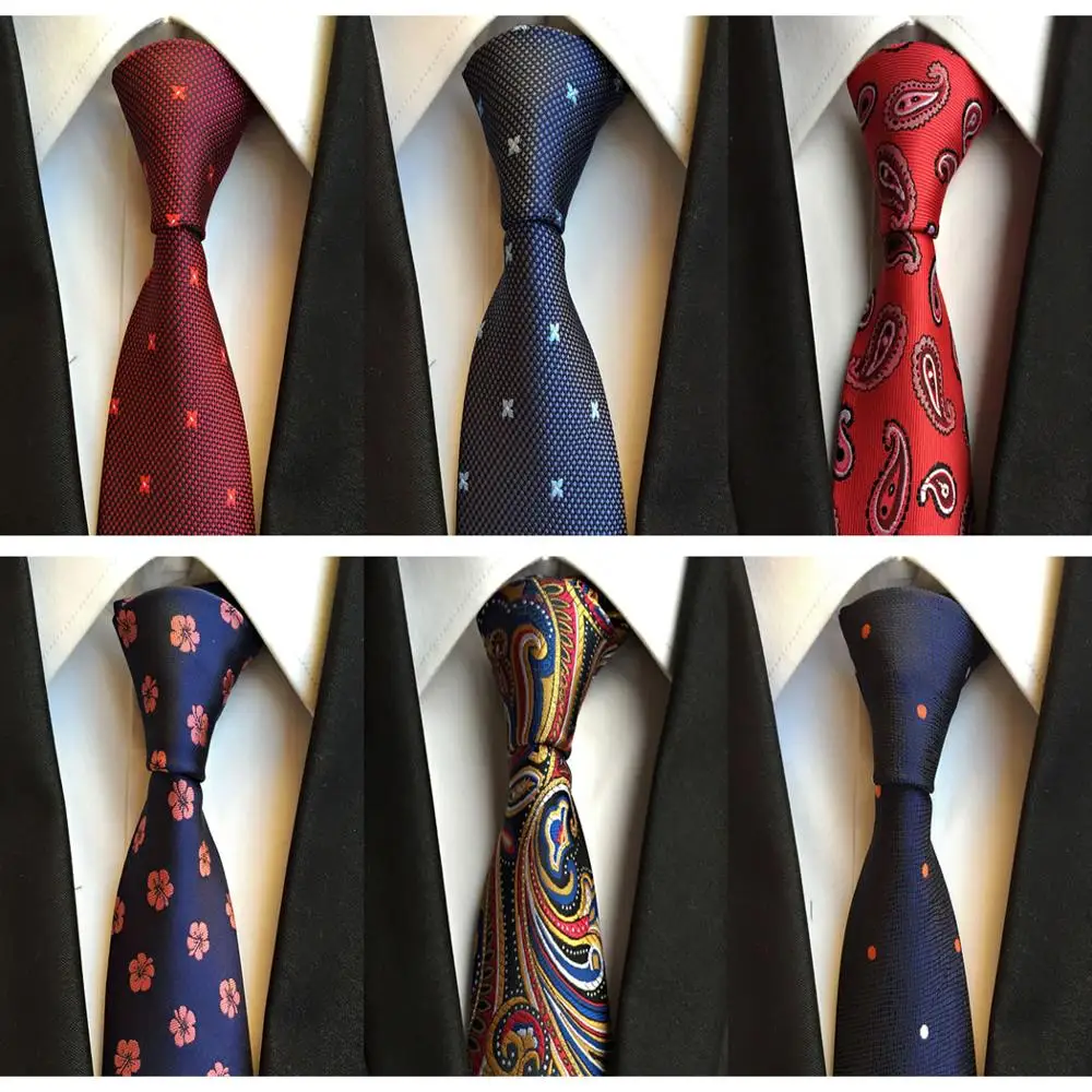 Классический мужской галстук пейсли в горошек 100% шелк 8 см для мужчин Синий