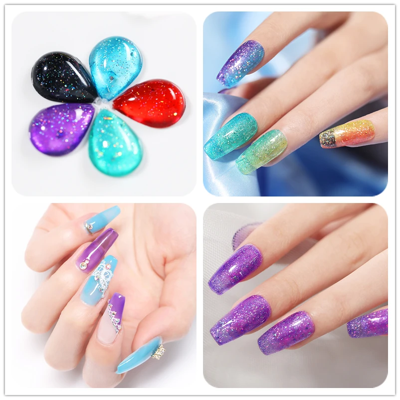 Гель лак для ногтей полупрозрачный стеклянный|Гель ногтей| |