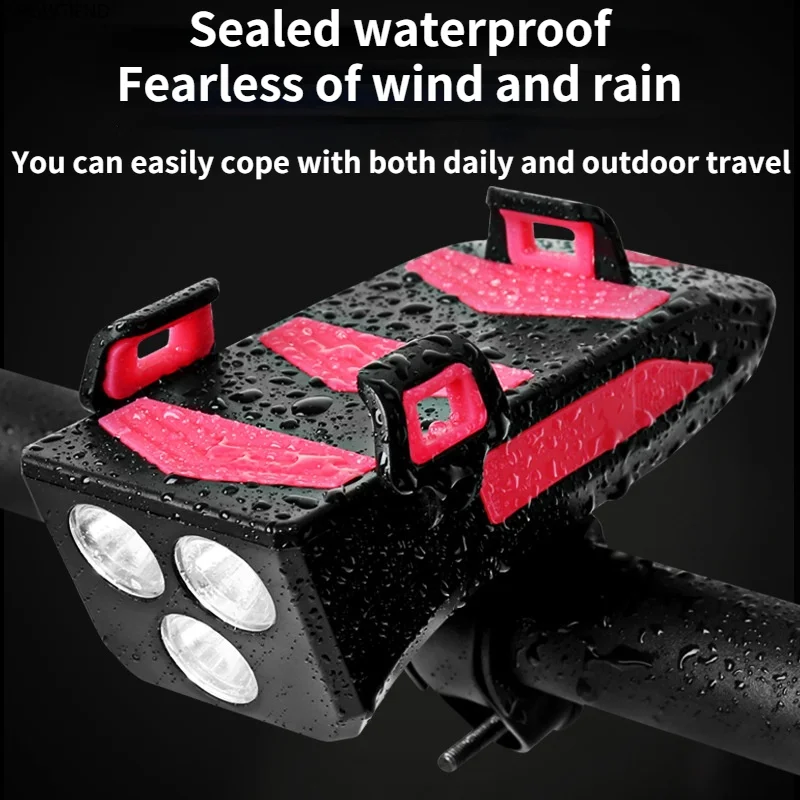 

Лампа для мотоцикла, подставка для телефона, лампы, велосипедный сигнал, передсветильник свет, зарядка клаксон, четыре в одном, лампы, зарядк...