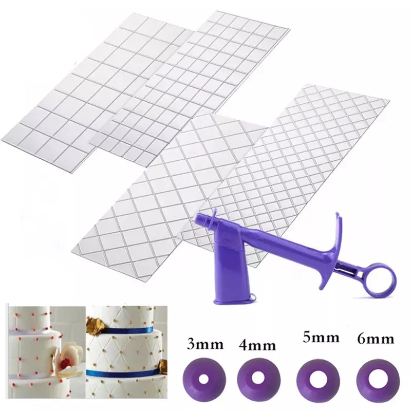 4 шт./компл. сетка прозрачная текстура коврик помадка торт плед тисненая выпечки
