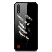 glass case for samsung galaxy m01 phone case phone cover with black back silicone bumper series 1