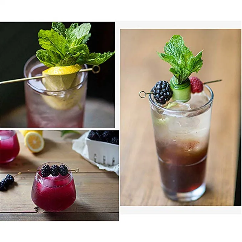 Палочки для коктейлей из нержавеющей стали разные цвета отлично подходят бара