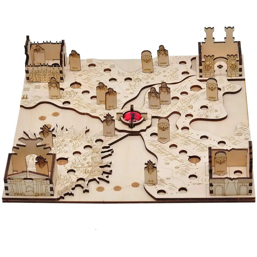 

Ludo Strategy Board Game - 3D Wow Major Cities Map Inspired Board with Pegs & Dice, Wood Laser Cut - Perfect for Family Game Nig