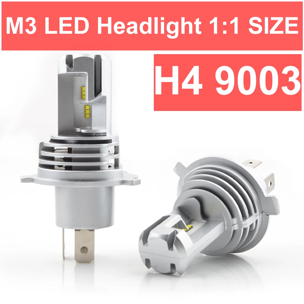 Светодиодные лампы H4 HB2 9003 для автомобиля M3 Mini alto под светом Hi Lo ZES Chips 60W 12000LM enchufe