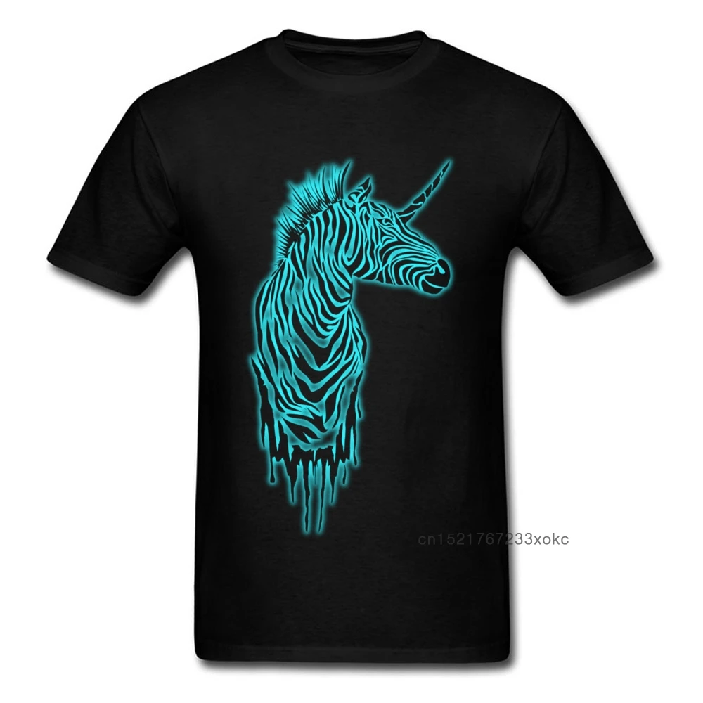 Светящаяся футболка Zebra 100% хлопок Мужская Дизайнерская рубашка с коротким
