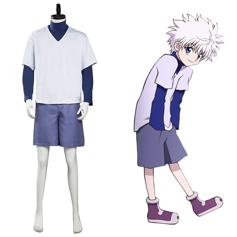

Костюм для косплея Hunter X Hunter киллуа золдик, топ и шорты, костюм для карнавала на Хэллоуин