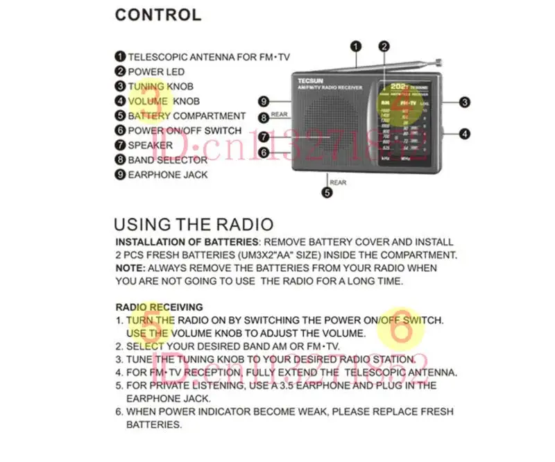 TECSUN R-202T AM/FM/tv карманный радиоприемник встроенный динамик интернет портативное радио FM/tv карманное Ретро Радио